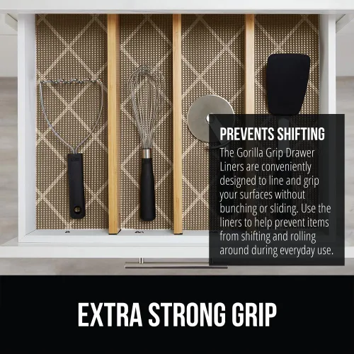 Miniatura 3 de GORILLA GRIP powerGRIP Forro para Cajón, Estante y Gabinete, agarre grueso y fuerte, forros no adhesivos que protegen gabinetes de cocina