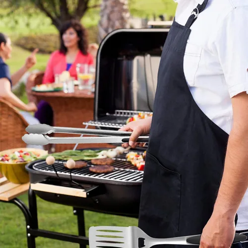 Miniatura 6 de Leonyo Juego de 6 herramientas para parrilla, juego de herramientas de barbacoa extralargas de 18 pulgadas, accesorios de parrilla de alta