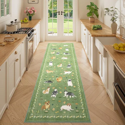Miniatura 190 de DUKINO Alfombra de área de 6 x 9 pies, alfombra floral para sala de estar, ligera, antideslizante, lavable, alfombra de interior de pelo bajo