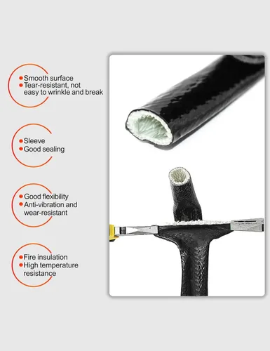 Miniatura 3 de Manga térmica de 1/2"(13mm) ID con protección contra el fuego, manga térmica con blindaje térmico contra el fuego, termo armadura de silicona
