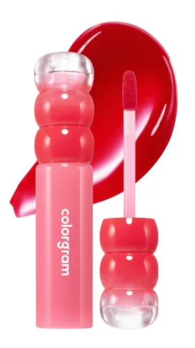 Miniatura 18 de COLORGRAM FRUITY GLASS GLOSS 01 GRAPE BLACK Brillo labial brillante no pegajoso con brillo similar al vidrio Lápiz labial hidratante de larga