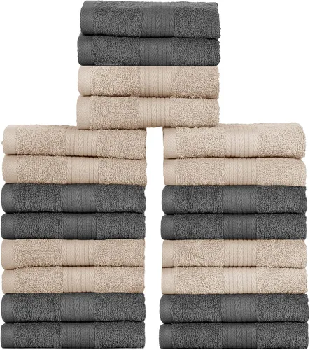 Miniatura 15 de Ample Decor Juego de 12 toallas de baño de 600 GSM, 100% algodón, 4 toallas de baño, 4 toallas de mano, 4 paños de lavado, absorbentes y suaves