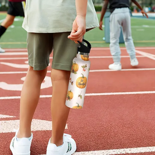 Miniatura 5 de Kids Water Bottle 20 Oz Water Bottle Insulated for Boys Girls, BPA-Free, Autumn Pumpkins