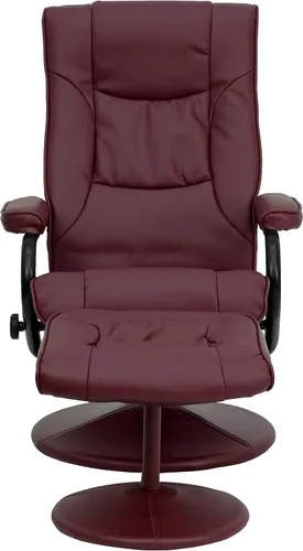 Miniatura 11 de Flash Furniture Rachel - Silla reclinable de LeatherSoft contemporánea multiposición con otomana, silla reclinable giratoria de 360 grados y juego