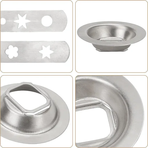 Miniatura 5 de Accesorio para hacer galletas - Moldes de galletas de acero inoxidable con 4 y 5 diseños de patrones, anillo de 2.106 in, compatible con máquinas