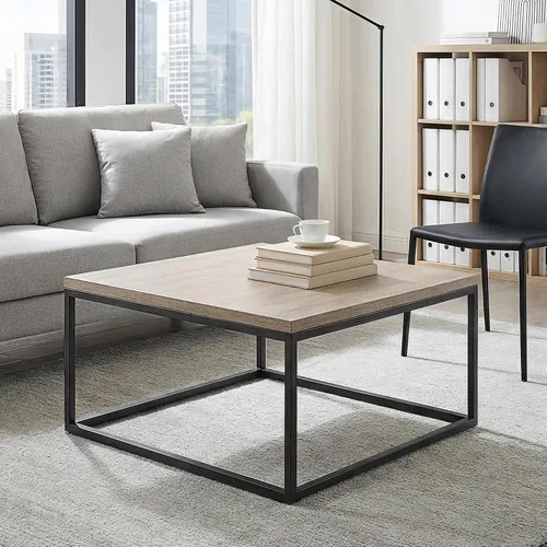 Miniatura 11 de CENSI - Mesa de centro cuadrada de roble natural de 30 pulgadas Extra Thick 1.2" Honey-comb Wood Top, Minimalist Modern Industrial, Cocktail
