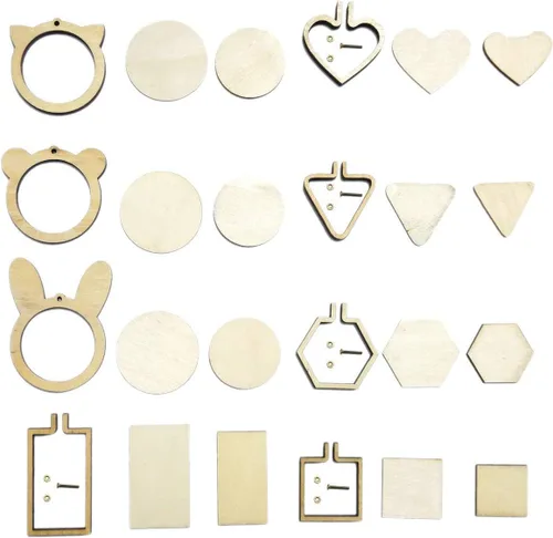 Miniatura 11 de 10 aros pequeños de madera perforados para marco de punto de cruz, bordado, artes, bricolaje, herramienta de manualidades