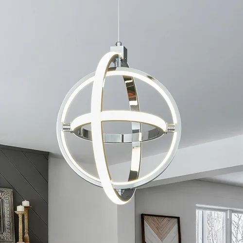 Miniatura 8 de Lámpara LED moderna con anillo dorado, lámpara colgante de 4000 K, regulable en altura ajustable, iluminación colgante para comedor, cocina, isla