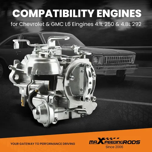 Miniatura 3 de maXpeedingrods Carburador de 1 barril, para Chevy para GMC 4.8L 292/4.1L 250 6 Cyl, estrangulador automático carburador de 1 barril para Chevrolet