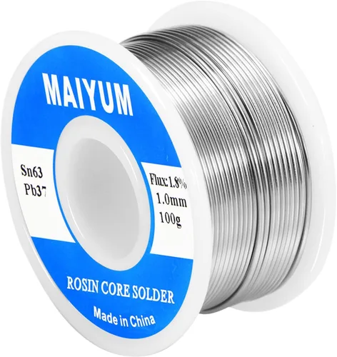 Maiyum 63-37 Alambre de soldadura con núcleo de estaño y plomo para soldadura eléctrica (0.039" 100 g)
