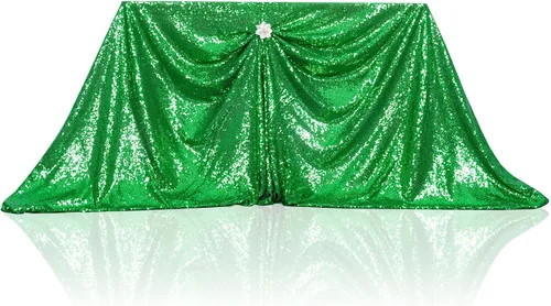 Miniatura 98 de PartyDelight Mantel de lentejuelas redondo de 50 pulgadas, color dorado claro, adorno de mesa para decoración de bodas, fiestas, cumpleaños