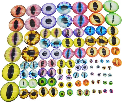 Miniatura 5 de juliewang Wholesale en bulk Assorted Ojo de dragón Cubiertos Cabochons de vidrio redondas para hacer Muñeca y la joyería Configuración