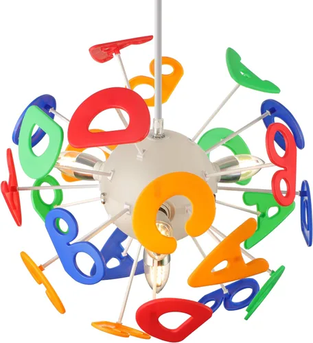 Miniatura 5 de Lámpara colgante decorativa para habitación de niños, luz ambiental CraftThink para niños, candelabro de letras de globo de 15.75 pulgadas de ancho