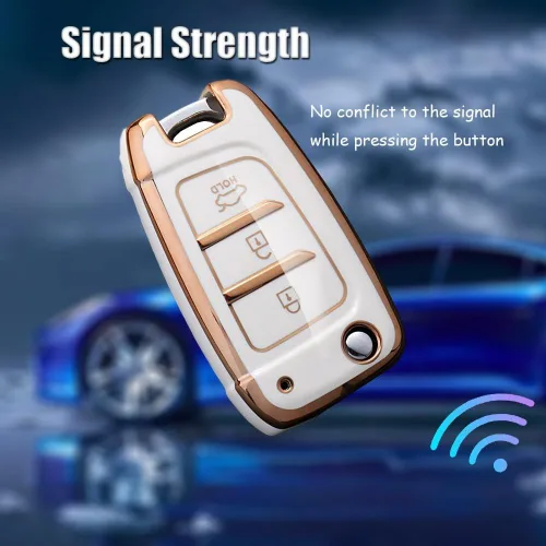 Miniatura 6 de Funda para llavero de coche de TPU con llavero para Hyundai Elantra Solaris 2 Tucson I30 I35 I40 Ix35 Kona Genesis Santa Fe Azera Verna Accent Verde