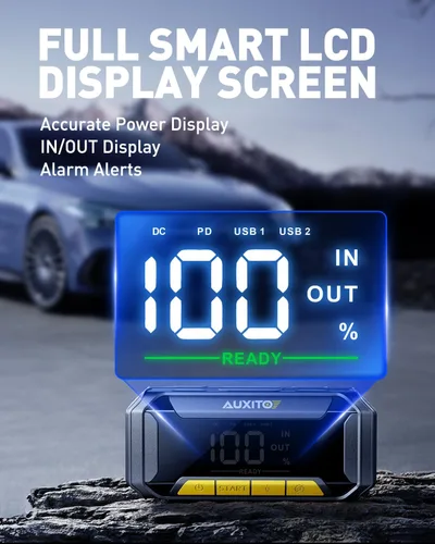 Miniatura 9 de AUXITO 8000A Arrancador de Batería de Coche con Función de Fuerza de Impulso Caja de Arranque 60W Carga Rápida 160W Salida DC Arrancador Portátil