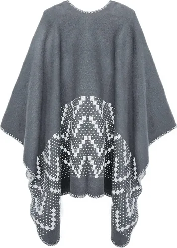 Miniatura 47 de Urban CoCo Poncho de colores para mujer, chal con frente abierto, color en bloques