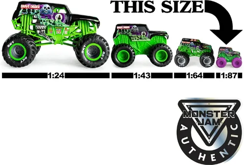 Miniatura 3 de Matty's Toy Stop Monster Jam Mini Mystery Collectible Monster Trucks (escala 1:87) Set de regalo para fiesta, bolsa de almacenamiento, paquete de 3