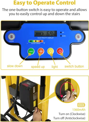 Miniatura 2 de Plataforma Eléctrica para Escaleras, Plataforma de Escalera Motorizada de Carga Pesada con 6 Ruedas Motorizadas para Logística de Muebles