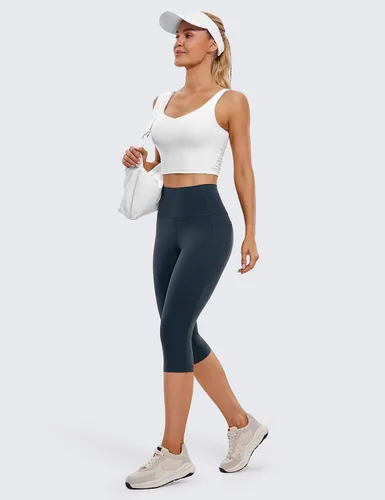 Miniatura 3 de CRZ YOGA Butterluxe - Leggings capri de entrenamiento para mujer de 17, 19 y 21 pulgadas, pantalones de yoga de cintura alta con bolsillos, suaves
