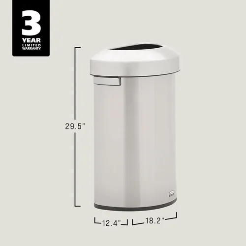Miniatura 6 de Rubbermaid Commercial Products Refine - Contenedor de basura decorativo, 23 galones, redondo de acero inoxidable para oficinas, centros comerciales