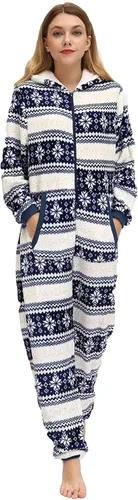 Miniatura 2 de Pijama de Navidad para mujer, ultra cómodo, para descansar, peludo 654321, mameluco con capucha, ropa de dormir para el hogar
