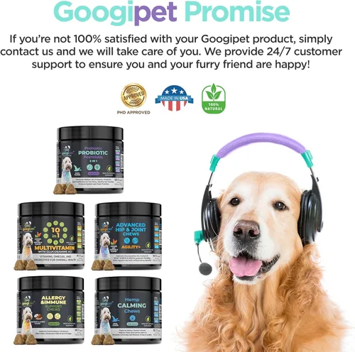 Miniatura 8 de Googipet Probiotics for Dogs Digestive Health – Prebióticos y probióticos masticables para tratamiento de infección por levaduras de perro + enzimas
