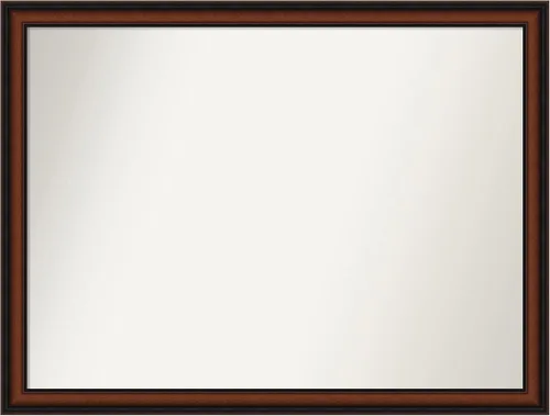 Miniatura 478 de Amanti Art Espejo de pared personalizado no biselado (24 x 27 pulgadas), marco estrecho de nogal chipre - varios tamaños personalizados - Espejo