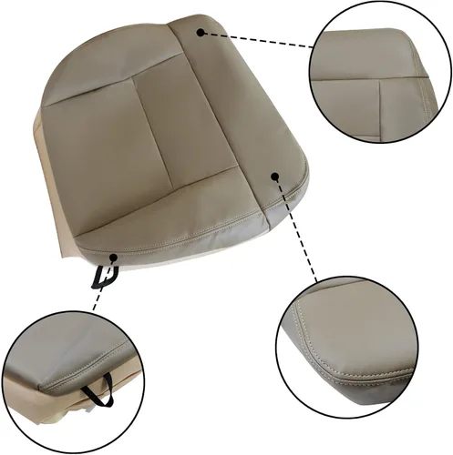 Miniatura 5 de Funda de Asiento Inferior del Lado Izquierdo Delantero del Conductor de Repuesto de Cuero Beige Tostado Compatible con Ford F150 Lariat XL XLT 2004