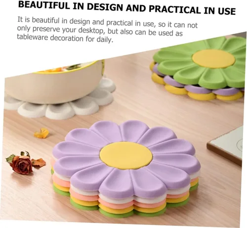 Miniatura 3 de Zerodeko Margarita en forma de silicona almohadilla caliente flor posavasos resistente al calor estera de mesa para salvamanteles de flores