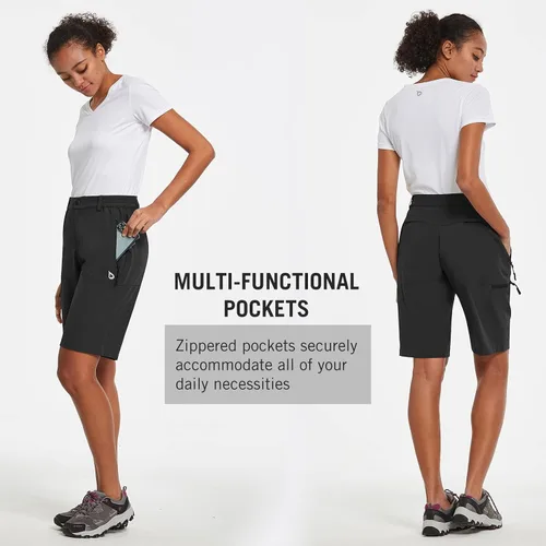 Miniatura 4 de BALEAF Bermudas largas de senderismo para mujer, de secado rápido, pantalones cortos de golf, ligeros, con bolsillos, UPF 50+, para campamento