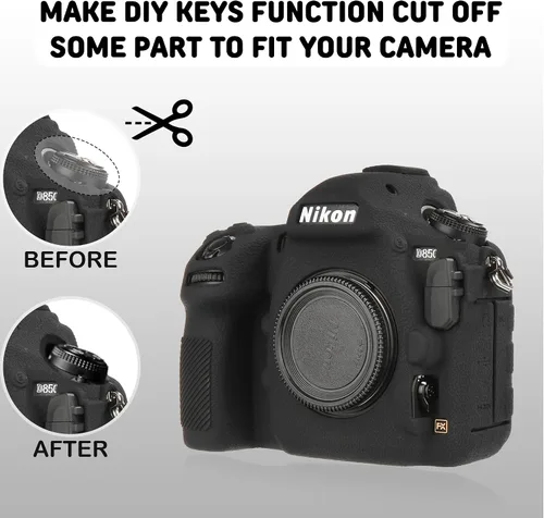 Miniatura 6 de Funda de cámara para Nikon D850 - Funda protectora de silicona para DSLR, jaula desmontable, a prueba de golpes, a prueba de polvo (negro)