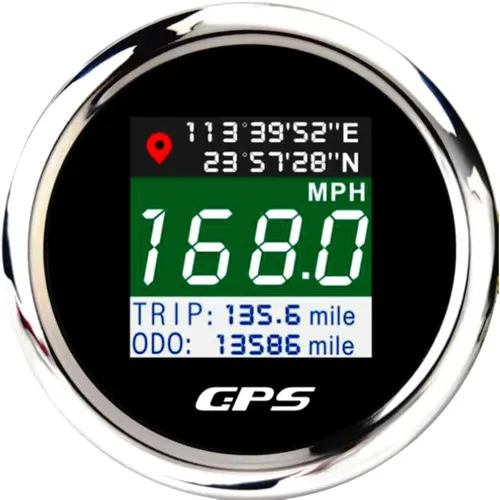 Miniatura 7 de ARTILAURA Velocímetro GPS digital de 52 mm 2-1/16" para barco, velocímetro GPS, medidor de velocidad, mph, km/h, nudos, pantalla TFT, antena, Blanco