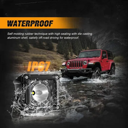 Miniatura 4 de Auxbeam 3 pulgadas LED cubo luz Pods Spot Beam+DRL 2 modos LED barra de luz