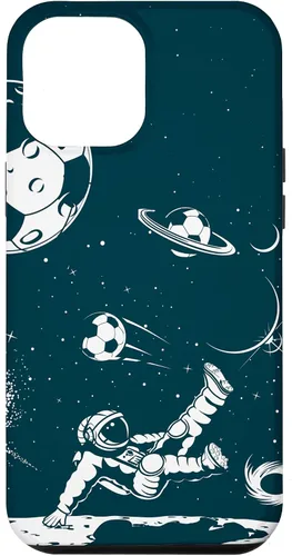 Miniatura 25 de Funda para iPhone 16 para teléfono de fútbol, amante del fútbol, jugador de fútbol espacial, funda de astronauta