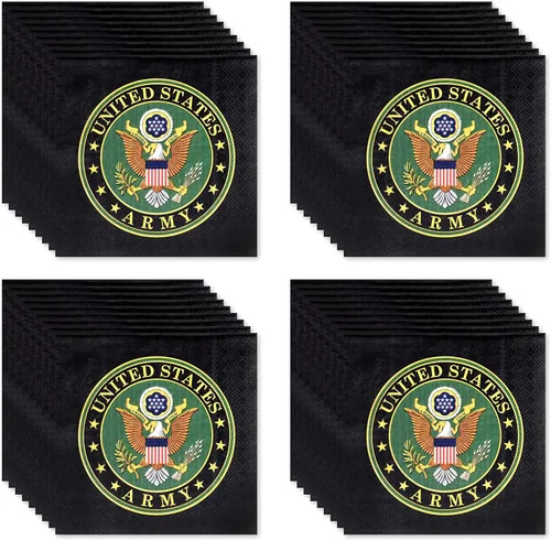 Miniatura 9 de Servilletas de almuerzo del ejército de los Estados Unidos (32 piezas) 32 servilletas Lg. del ejército de Estados Unidos impresas en el sello
