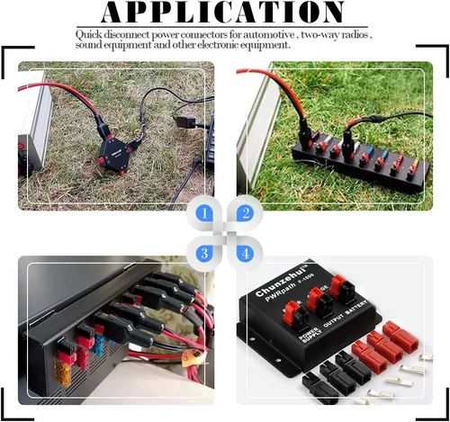 Miniatura 6 de Glarks 20 pares de conectores de terminales de alimentación de desconexión rápida de 30 amperios, conjunto de conectores de alimentación modulares