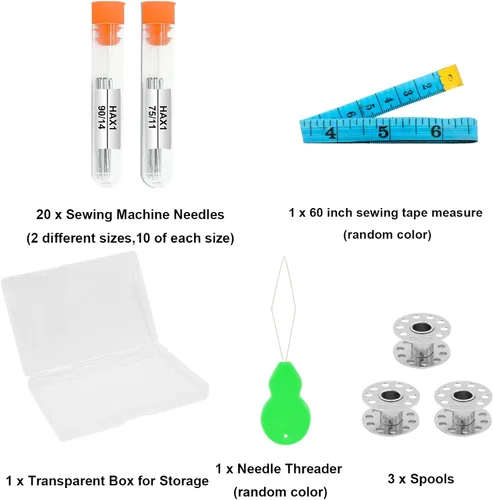 Miniatura 7 de Tuiasn - Agujas para máquina de coser, aguja estándar universal, agujas para máquinas de coser para el hogar, compatible con Singer, Brother