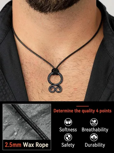 Miniatura 2 de FaithHeart - Collar de runa vikinga nórdica con cadenas ajustables de cueroacero inoxidable trenzadas para hombres y mujeres, regalo de joyería