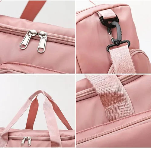 Miniatura 6 de Bolsa deportiva de gimnasio con compartimento para zapatos, bolsa de viaje con bolsillo separado seco húmedo para hombres y mujeres, bolsa de noche