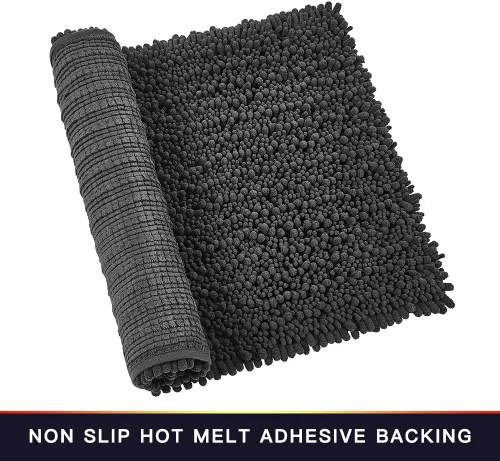 Miniatura 146 de Walensee Alfombra de baño antideslizante (24x17 pulgadas, rosa polvoriento) absorbente de agua, súper suave, lanuda de felpilla, lavable a máquina