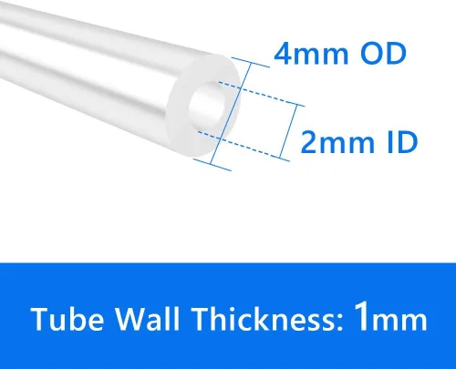 Miniatura 2 de Quickun Tubo de silicona pura, 2mm ID x 4mm OD Tubo de grado alimentario de alta temperatura Manguera de silicona pura para cerveza casera, línea