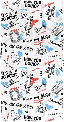 Miniatura 8 de LOGOVISION Toalla de playa con licencia oficial de Friends Food Pattern de 30 x 60 pulgadas
