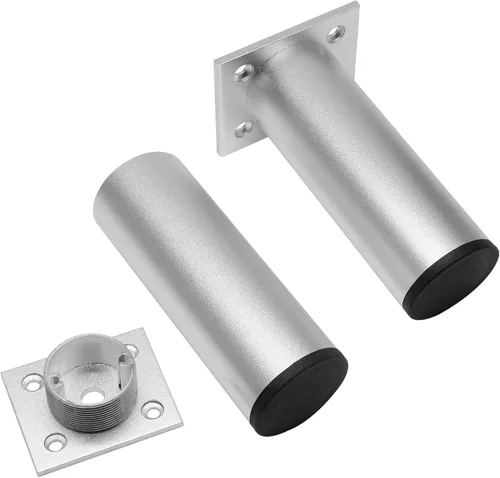 Miniatura 2 de Juego de 4 patas para muebles de 4 pulgadas, patas ajustables de aleación de aluminio, patas redondas de metal para sofá, patas ajustables