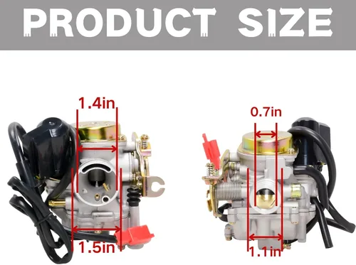 Miniatura 4 de GY6 50CC Carburador para 49CC 50CC 139QMA 139QMB Scooter de 4 tiempos, ciclomotor, motor Taotao, PD18J, ciclomotor, ATV, Go Kart, Quads, Buggy