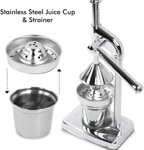 Miniatura 6 de Exprimidor manual de hierro fundido, exprimidor manual de hierro fundido resistente, máquina trituradora para jugo de naranja de limonada fresca