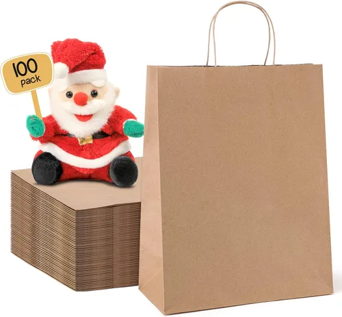 Miniatura 29 de Metronic - Bolsas de regalo de papel kraft con asas de 16 x 6 x 12 pulgadas, paquete de 6000 Para Navidad, recuerdos de fiesta de cumpleaños