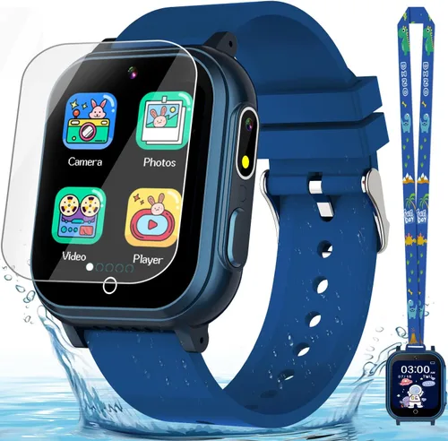Miniatura 11 de Reloj inteligente impermeable para niños de 3 a 12 años, 32 juegos de rompecabezas, pantalla táctil HD, cámara dual, podómetro Vedio, reproductor