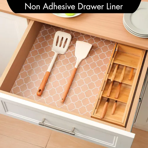 Miniatura 2 de Cooyes Revestimiento de Estante para Gabinetes de Cocina – Forro de Cajón Impermeable No Adhesivo – Material EVA Duradero Papel de Estante Fácil
