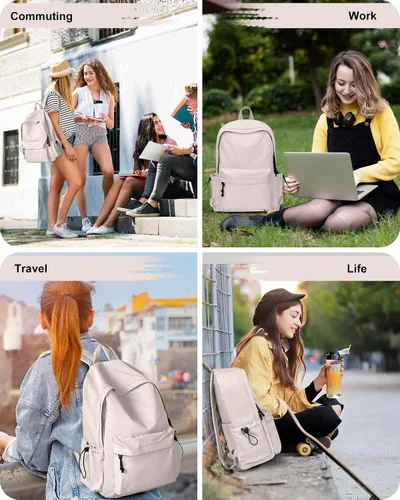 Miniatura 2 de BJLFS Mochila para mujer, Blanco, Mochilas Daypack