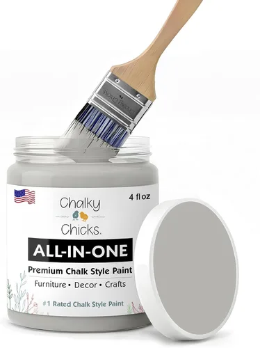 Miniatura 93 de Chalky Chicks - Pintura mate a la tiza, no requiere lijado, 4 onzas líquidas, color gris oscuro (Gun Metal Gray), para muebles, pintura sin Gris
